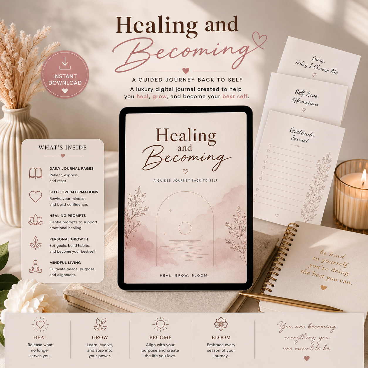 Healing and Becoming | A Luxury Digital Healing Journal
